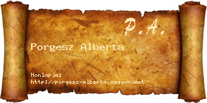 Porgesz Alberta névjegykártya